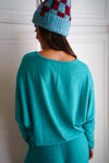 Dreamland V-Neck Lounge Top - Heather Green