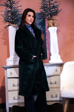 Midnight Fizz Faux Fur Long Coat - Pine