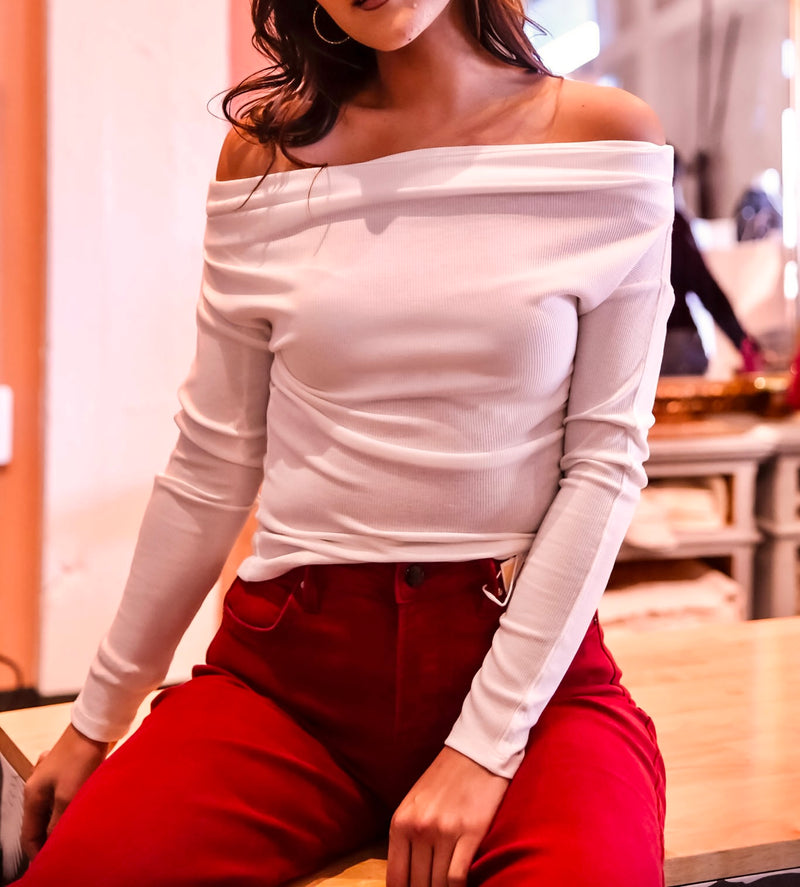 Mallory Off The Shoulder Top - Off White