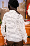 Peppermint Dots Long Sleeve Polka Dot Blouse - Black/White