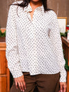 Peppermint Dots Long Sleeve Polka Dot Blouse - Black/White