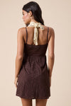 Espresso Daydream Eyelet Dress Knit Contrast- Chocolate