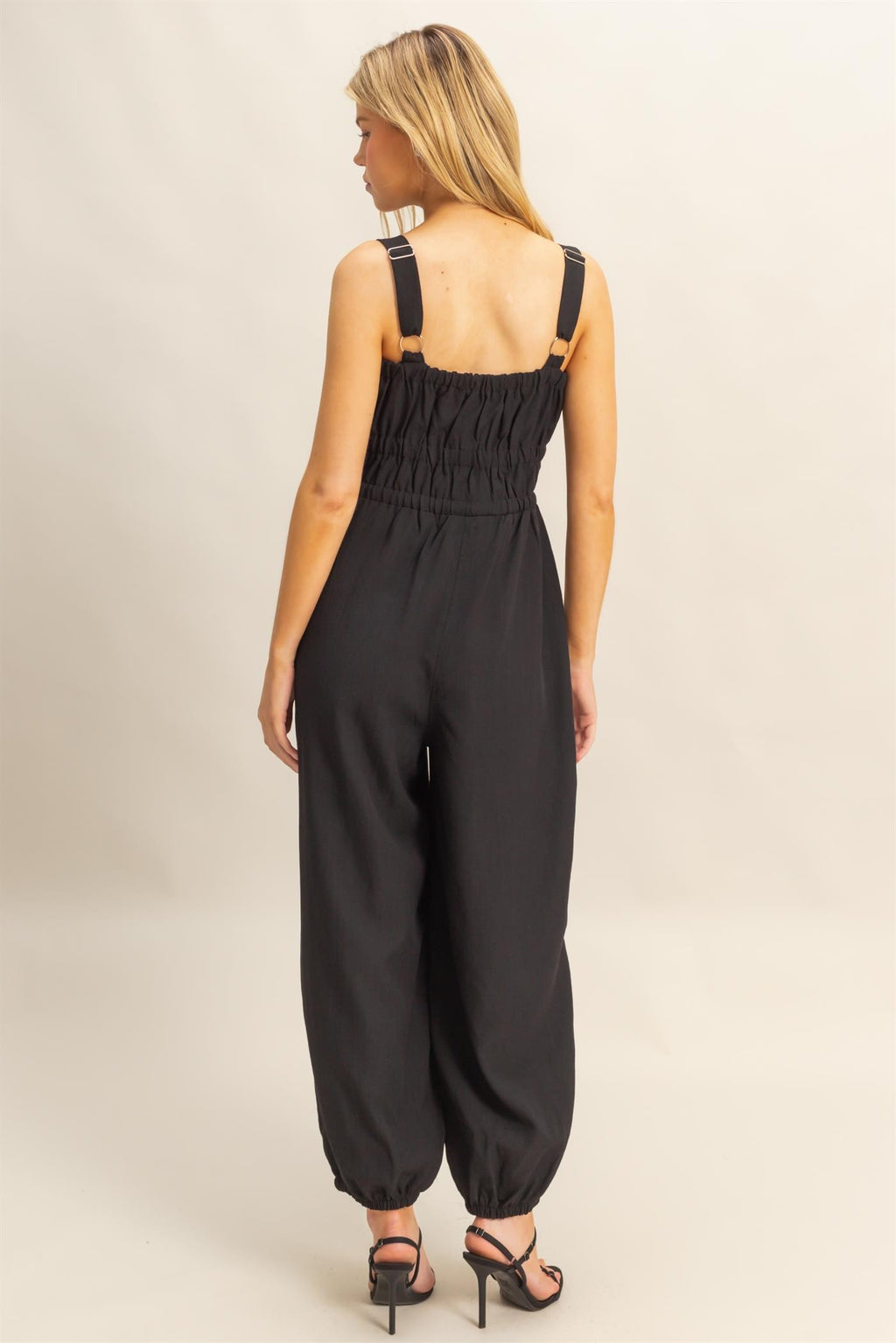 Huntington Beach Front Zip Jumpsuit - Black