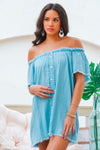 Lovin’ the View Off The Shoulder Tunic - Chambray