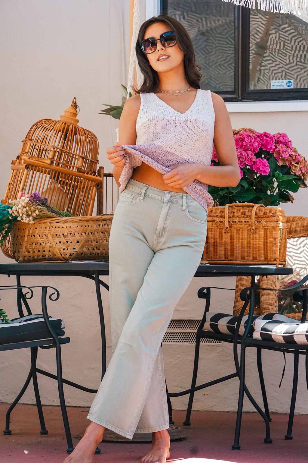 Sherbet Sundays Striped Knit Tank Top