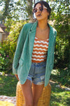 Cool Gal Corduroy Blazer - Stonewashed Green
