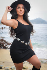 Spiced Up Ribbed Knit Dress - Black