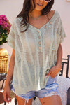 Wild Heart Crochet Top - Seafoam Green