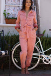 Friend of the Earth Long Sleeve Denim Jumpsuit - Pinka