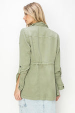 Forever Style Utility Jacket- Sage