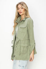 Forever Style Utility Jacket- Sage