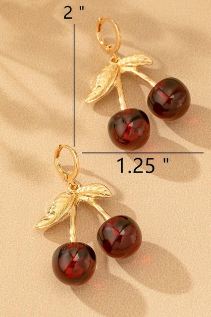 Cherry Lever Back Earrings