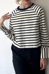 So Classic Cuff Detail Stripe Top - Black/Cream