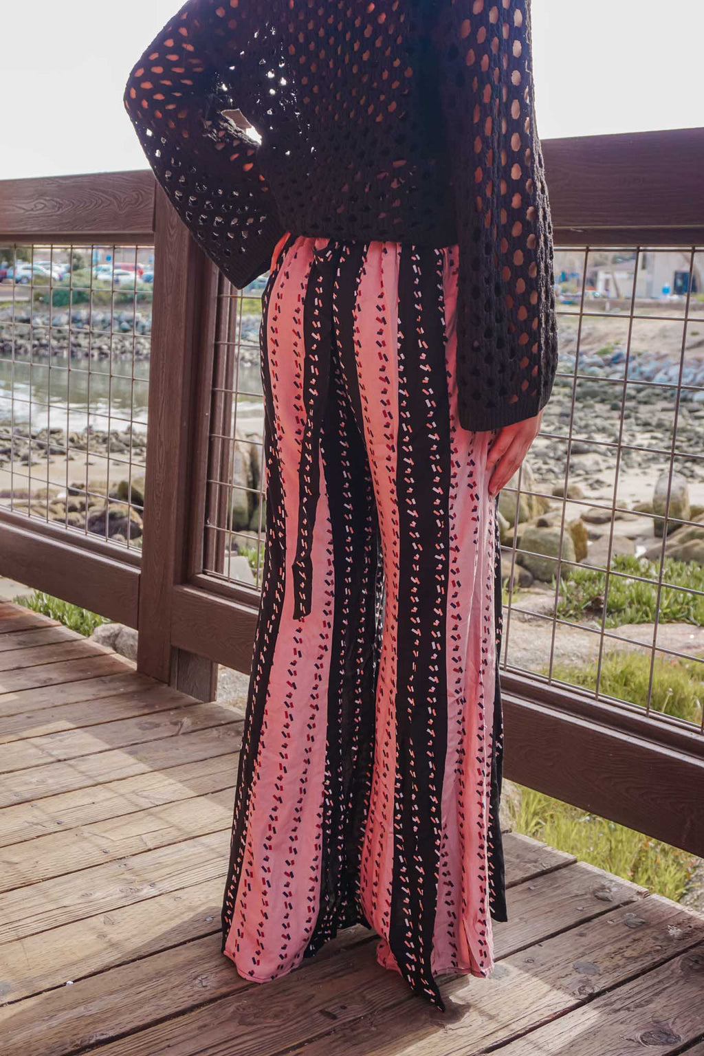 woman wearing flare pants