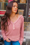 Cotton Candy Distressed Long Sleeve Top