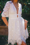 Bed of Roses Lace Dress - White