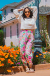 watercolor floral jogger pants