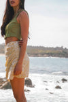 Golden Gaze Mini Skirt - Yellow/Ivory