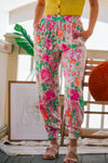 watercolor floral jogger pants