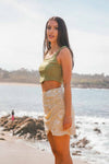 Golden Gaze Mini Skirt - Yellow/Ivory